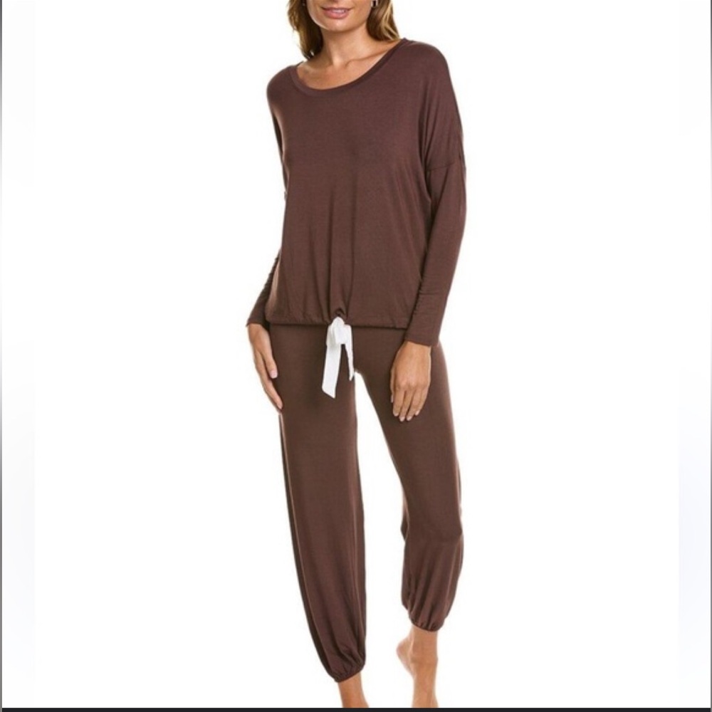 NWT One Spirit by Hale‎ Bob 2 Piece Slouchy Pajama Set in Chocolate Gift Soft